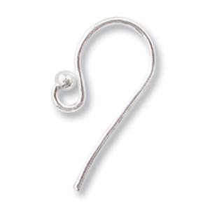 Sterling Silver 18mm Ear Wire w/ Bead - 10 pairs